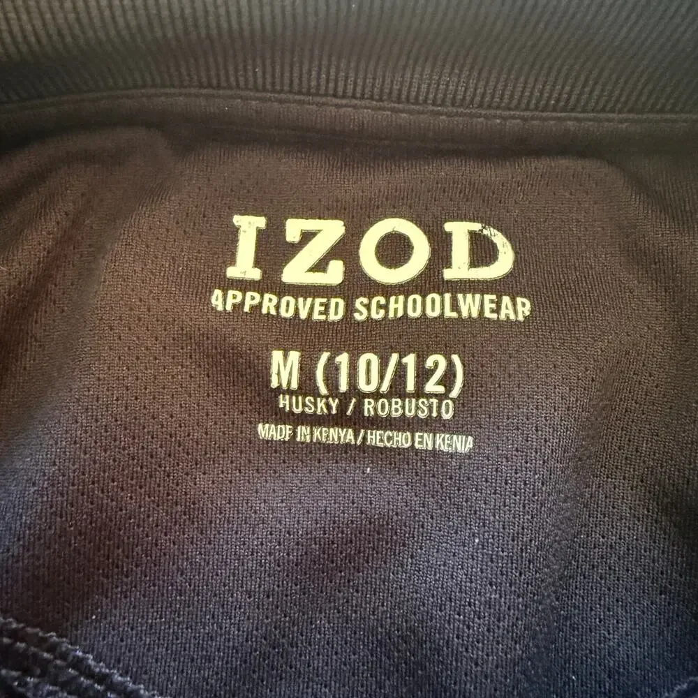 Lot of 3 Izod Boys Navy Blue Polo Shirts Size Medium 10/12 Husky School Uniform